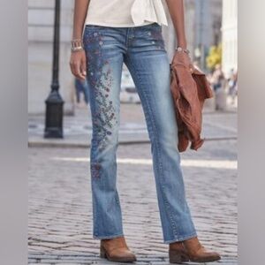 Driftwood Kelly Strawberry Embroidered Jean Bootcut 28x29